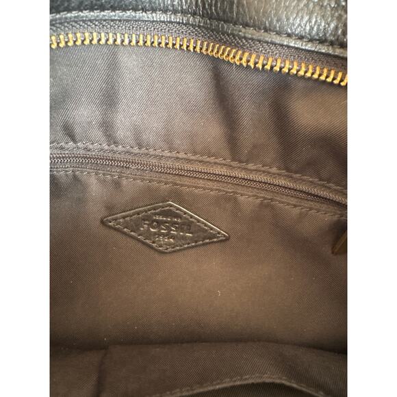 Fossil Black Pebbled Leather Slouchy Hobo Shoulder Bag - Picture 2 of 5